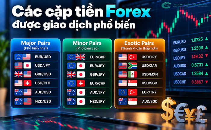 Cặp tiền Forex là gì? Các cặp tiền phổ biến cho người mới